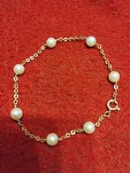 18 k gouden armband  met echte parels, Handtassen en Accessoires, Armbanden, Ophalen of Verzenden