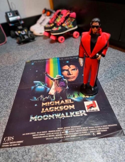 Figurine Michael Jackson + poster Moonwalker (LNJ TOYS 1984), Collections, Statues & Figurines, Comme neuf, Enlèvement ou Envoi