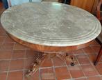 tafel in mahonie, Carrara marmer, Antiek en Kunst, Ophalen