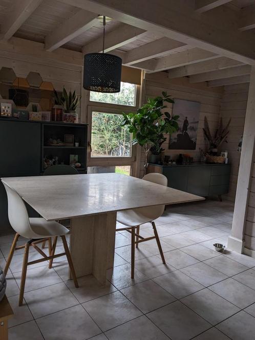 Travertin eettafel (6 à 8 personen), Maison & Meubles, Tables | Tables à manger, Comme neuf, 100 à 150 cm, 100 à 150 cm, Cinq personnes ou plus