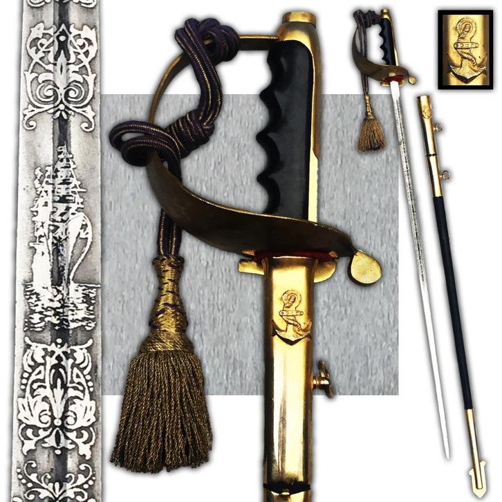 🚨ZELDZAME ORIGINELE AERONAVAL ITALIAANSE SABEL POST-WW2, Verzamelen, Militaria | Algemeen, Marine, Verzenden