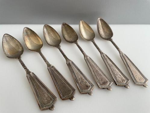 Zes zilveren 835 koffielepeltjes uit 1900 van J. Schijfsma, Antiek en Kunst, Antiek | Zilver en Goud, Zilver, Verzenden