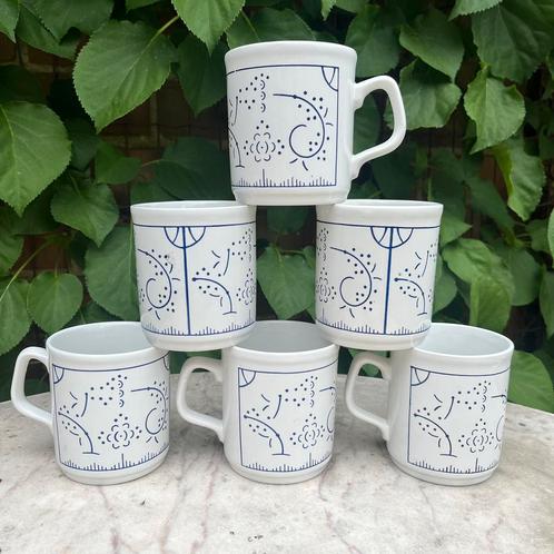 6 vintage mugs Boch Copenhague Seca, Antiek en Kunst, Antiek | Servies los, Ophalen of Verzenden