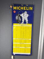 Michelin bandenspanningstabel emaille Langcat, Ophalen of Verzenden, Gebruikt, Reclamebord