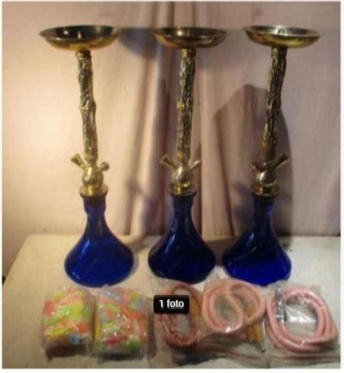Pipes à Eau Professionnelles en métal et verre + Tuyaux, Collections, Articles de fumeurs, Briquets & Boîtes d'allumettes, Comme neuf