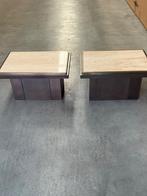 Set Van 2 Salontafels Van Belgo Chrom Met Travertin Blad, Maison & Meubles, Tables | Tables de salon, Moins de 50 cm, 50 à 100 cm