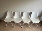 4 witte eetkamerstoelen, Ophalen, Kunststof, Gebruikt, Wit