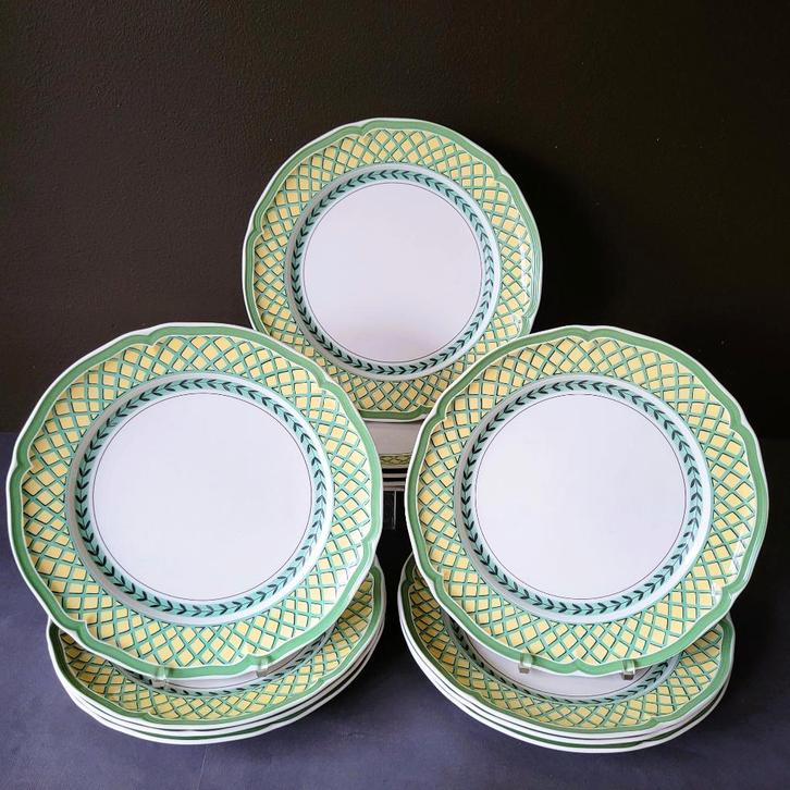 ️ ️✔️Villeroy & Boch French Garden 12 dinerborden ️+ 3 Mugs, Antiek en Kunst, Antiek | Servies compleet, Verzenden