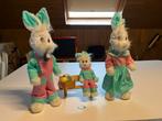 Vintage paasdecoratie familie paashazen, Diversen, Pasen, Ophalen, Gebruikt