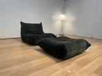 Ligne Roset Togo 1 zit + Poef Suède – NP: €5.000, Zo goed als nieuw, 100 tot 125 cm, Stof, Rechthoekig