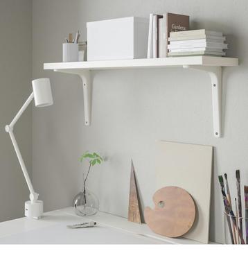 Witte Wandplank bergshult IKEA met console, Enlèvement, Comme neuf