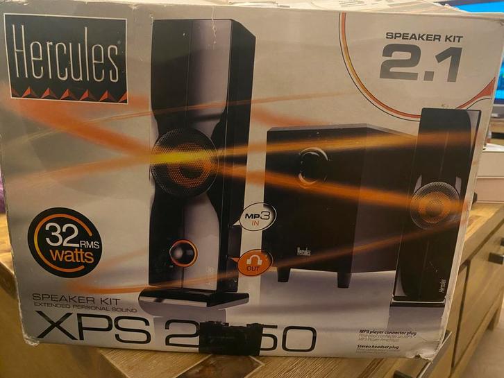 Hercules XPS 2.1 50 – PC Speakerset – 32W RMS – Compleet, Hobby en Vrije tijd, Modelauto's | 1:32, Zo goed als nieuw, Ophalen