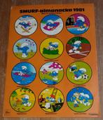 Les Schtroumpfs calendrier 1981 + 12 autocollants Peyo Semic, Verzamelen, Smurfen, Ophalen of Verzenden, Zo goed als nieuw, Verschillende Smurfen