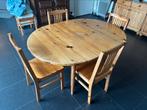 Eettafel + 6 stoelen, Ophalen, Gebruikt, 4 tot 6 stoelen