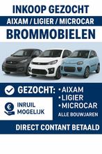 INKOOP GEVRAAGD – AIXAM / LIGIER / MICROCAR BROMMOBIELEN, Auto's, Aixam, Bedrijf, Te koop
