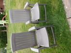 Tuinstoelen in verschillende posities. Grijsgroene kussens, Tuin en Terras, Ligbedden, Ophalen, Zo goed als nieuw