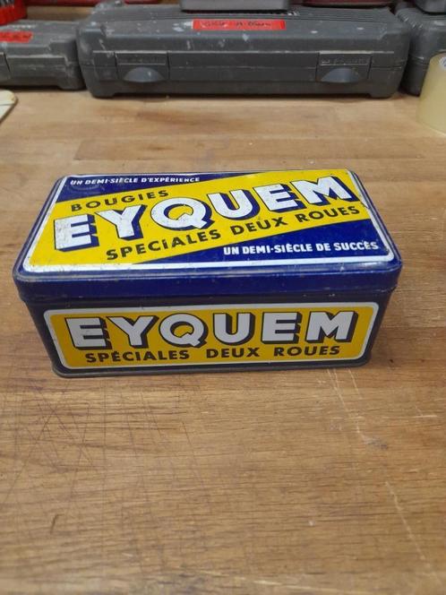 Oude lege doos Eyquem bougie 2 wielen bromfiets, Verzamelen, Blikken, Gebruikt, Overige, Overige merken, Verzenden