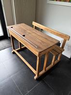 Houten schoolbank, Huis en Inrichting, Bureaus, Ophalen, Gebruikt, Bureau