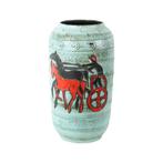 Zeldzame Scheurich Vaas XL West Germany Paard Strijdwagen, Huis en Inrichting, Overige kleuren, Aardewerk of Porselein, Ophalen of Verzenden