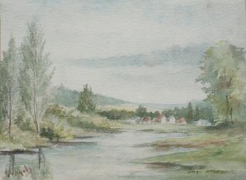 Guillaume Vogels (1836-1896): Rivierlandschap (41 x 34 cm) beschikbaar voor biedingen
