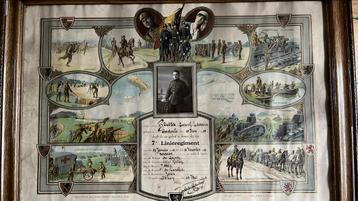 Militair diploma 1926 onder auspiciën koning Albert en Elisa beschikbaar voor biedingen