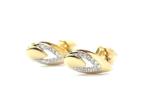 14KT gouden oorstekers met diamantjes, Puces ou Clous, Enlèvement ou Envoi, Or, Comme neuf