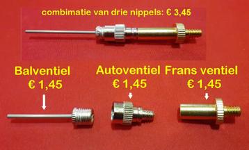 Ventieladapters - Ventiel Nippels, Bal- Auto- Frans- ventiel