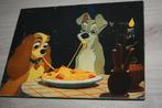 Retro Disney houten plaat met lakprint ,Lady en de vagebond, Verzamelen, Ophalen of Verzenden, Overige figuren, Gebruikt, Plaatje of Poster