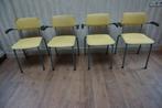 Set van 4 retro vintage buisframe stoelen met armleuning, Huis en Inrichting, Ophalen, Gebruikt, Overige kleuren, Vintage