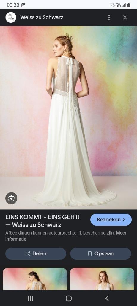 Trouwkleed Rembo Styling maat 38, Kleding | Dames, Trouwkleding en Trouwaccessoires, Zo goed als nieuw, Trouwjurk, Wit, Ophalen