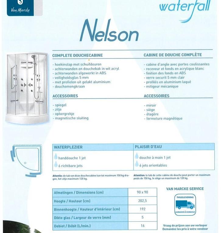 douche cabine Van Marcke  Nelson, Huis en Inrichting, Badkamer | Badkamermeubels, Nieuw, Ophalen