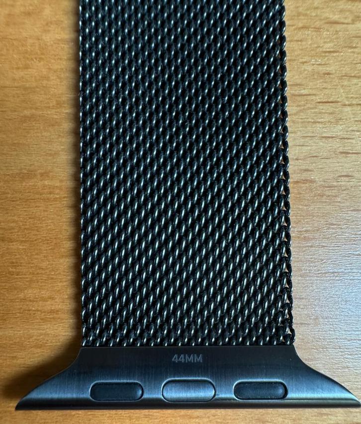 Apple Watch Milanees bandje - grafiet, Handtassen en Accessoires, Smartwatches, Zo goed als nieuw, Zwart, Ophalen of Verzenden