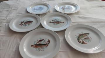Service Six Assiettes à poisson Richard GINORI Italie, 1753, Enlèvement ou Envoi