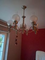 Tinnen kroonluchter met 6 takken, Huis en Inrichting, Lampen | Kroonluchters, Ophalen, Zo goed als nieuw, Metaal, Classique