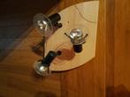 lampen schotel blank hout met lampen werkend, 30 tot 60 watt, Gloeilamp, Overige fittingen, Ophalen of Verzenden
