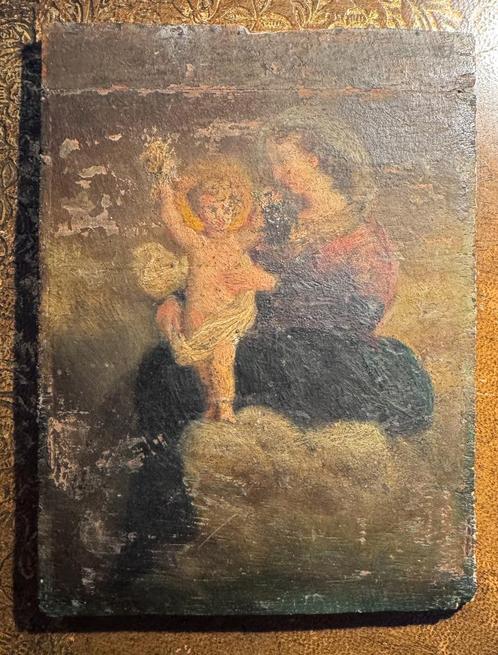 Zeldzaam oud religieus icoon op hout, Antiek en Kunst, Kunst | Schilderijen | Klassiek, Ophalen of Verzenden