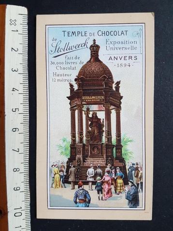 Chromo Stollwerck Temple de Chocolat Anvers 1894 beschikbaar voor biedingen
