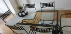 Belle table en verre avec 6 chaises, Maison & Meubles, Tables | Tables à manger, Métal, Rectangulaire, 50 à 100 cm, Enlèvement