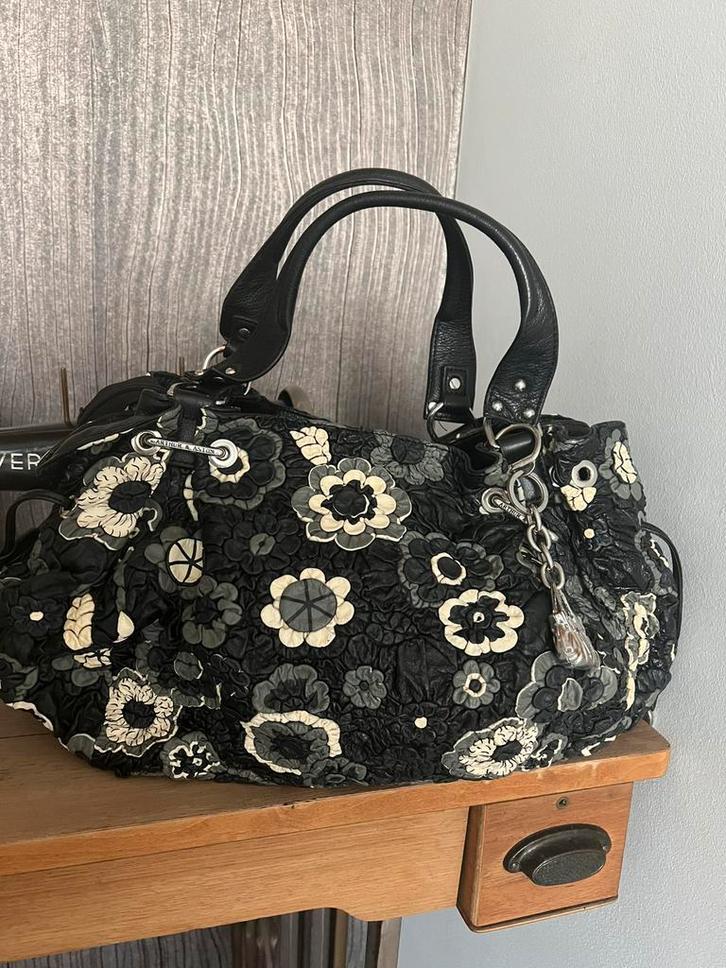 Arthur & Aston limited edition leren handtas met bloemen, Handtassen en Accessoires, Tassen | Damestassen, Zo goed als nieuw, Handtas