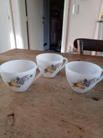 ARCOPAL FRUITS DE FRANCE 3 Koffiekopjes, Antiek en Kunst, Ophalen of Verzenden
