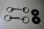 Paard dubbel gebroken bit 2 stuks + rubbers, Dieren en Toebehoren, Paarden en Pony's | Hoofdstellen en Tuigage, Ophalen of Verzenden