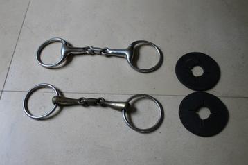 Mèche double cassée pour cheval, 2 pièces + caoutchoucs, Enlèvement ou Envoi, Comme neuf
