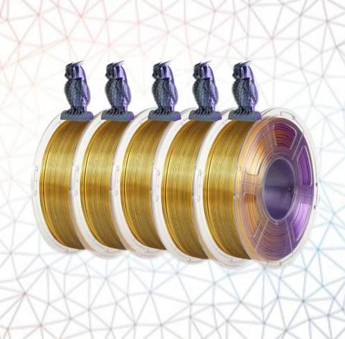 Jayo PLA+ Triple color 1.75mm Zwart goud paars 3D filament, Computers en Software, 3D-printerbenodigheden, Nieuw, Ophalen of Verzenden