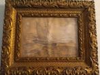 Tableau ancien encadré – cadre doré sculpté, Enlèvement ou Envoi