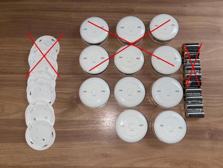 Set van 6 Fibaro FGSD-002 rook- en temperatuurdetectoren, Doe-het-zelf en Bouw, Alarmsystemen, Nieuw, Sirene, Rook, Ophalen of Verzenden