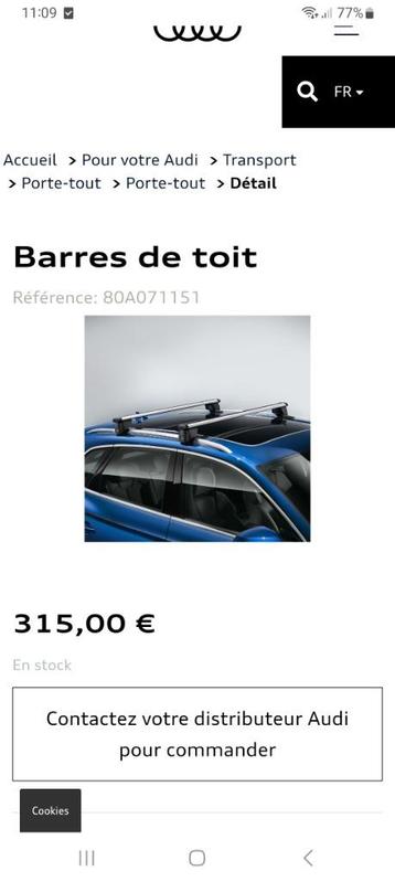 Barre de toit  original audi q5 2024 neuves beschikbaar voor biedingen