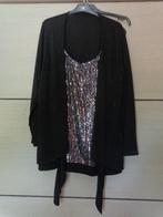 Feestelijke Shirt, 2 in 1, maat 50/52 (zwart met pailletten), Ophalen of Verzenden, Nieuw, Maat 46/48 (XL) of groter, Zwart