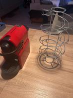 Machine à café Nespresso krups rouge et porte capsules, Electroménager, Enlèvement, Comme neuf