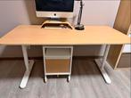Bureau Ikea bekant 160×80 cm + meuble à tiroirs recouvert, Maison & Meubles, Bureaux, Enlèvement, Réglable en hauteur, Comme neuf