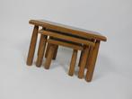 Set van 3 Brutalist Bijzettafels, Ophalen, Minder dan 45 cm, Gebruikt, Vintage